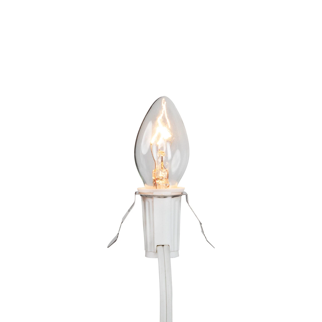 Christmas Village Replacement C7 Single Light Cord, 6' White Wire - Image 2