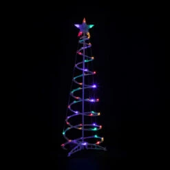 4ft LED Lighted Spiral Cone Tree Outdoor Christmas Decoration, Multi Lights