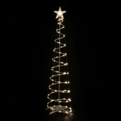 6ft LED Lighted Spiral Cone Tree Outdoor Christmas Decoration, Warm White Lights