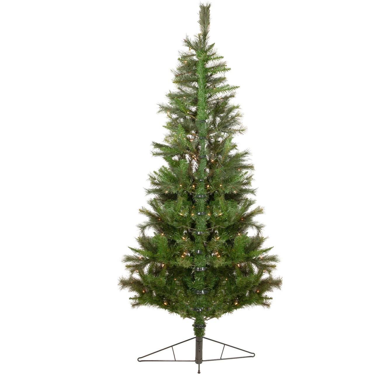 6.5' Pre-Lit Medium Canyon Pine Artificial Christmas Wall Tree, Clear Lights - Image 8