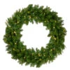Lighted Northern Pine Artificial Christmas Wreath - 36 Inch, Warm Clear LED Lights