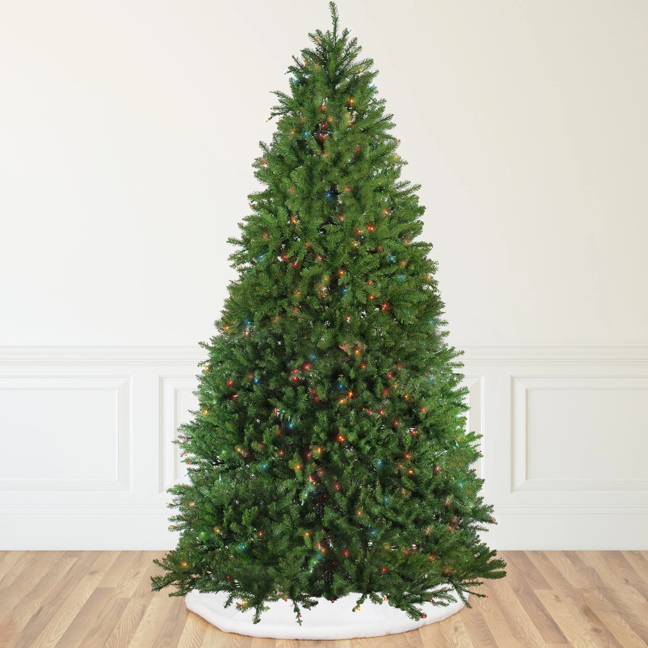 12' Pre-Lit Rockwood Pine Artificial Christmas Tree, Multi LED Lights