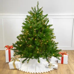 4' Pre-Lit Full Northern Pine Artificial Christmas Tree, Clear Lights