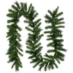 9' X 12" Mixed Green Beaver Pine Artificial Christmas Garland, Unlit