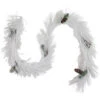 6' X 10" White Flocked Artificial Christmas Garland With Pine Cones, Unlit