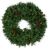 Dakota Red Pine Artificial Christmas Wreath With Pine Cones - 24-Inch, Unlit