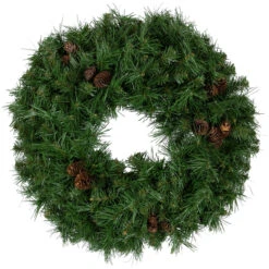 Dakota Red Pine Artificial Christmas Wreath With Pine Cones - 24-Inch, Unlit