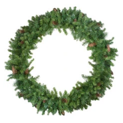 Green And Brown Pine Artificial Christmas Wreath - 48-Inch, Unlit