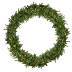 Pre-Lit Dakota Pine Artificial Christmas Wreath, 72-Inch, Warm White LED Lights