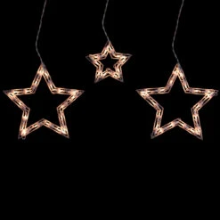 6ct Clear Star Shaped Icicle Christmas Lights - 9 Ft White Wire