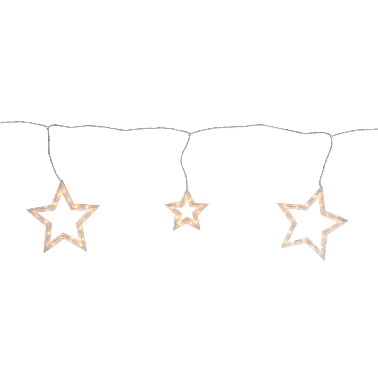 6ct Clear Star Shaped Icicle Christmas Lights - 9 Ft White Wire - Image 2