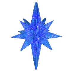 19" LED Blue Twinkling 3D Bethlehem Star Hanging Christmas Decoration