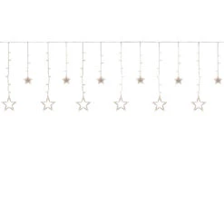 138 Clear LED Star Drop Window Curtain Christmas Lights - 17.75ft Clear Wire