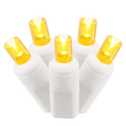 100 Orange LED Wide Angle Commercial Grade Christmas Lights - 48.75 Ft White Wire