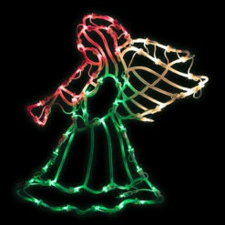 18" Lighted Trumpeting Angel Christmas Window Silhouette Decoration