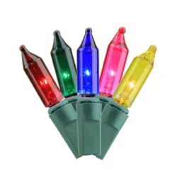 150-Count Yellow And Pink Mini Christmas Light Set, 49.5ft Green Wire