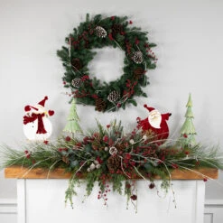 Mixed Eden Pine Artificial Christmas Wreath, 30-Inch, Unlit