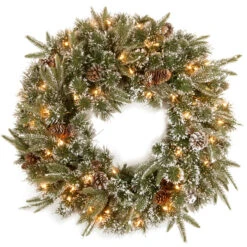 Pre-Lit Liberty Pine Artificial Christmas Wreath - 24-Inch, Clear Lights