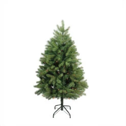 4' Pre-Lit Full Noble Fir Artificial Christmas Tree - Multi-Color Lights