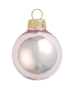 6ct Baby Pink Shiny Glass Ball Christmas Ornaments 4" (100mm)