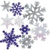 Club Pack Of 144 Silver And Blue Foil Christmas Snowflake Cutout Decorations 12"
