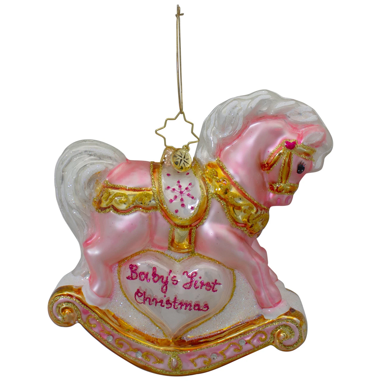 Christopher Radko Baby's First Christmas Pink Filly Glass Ornament 1020688 - Image 3