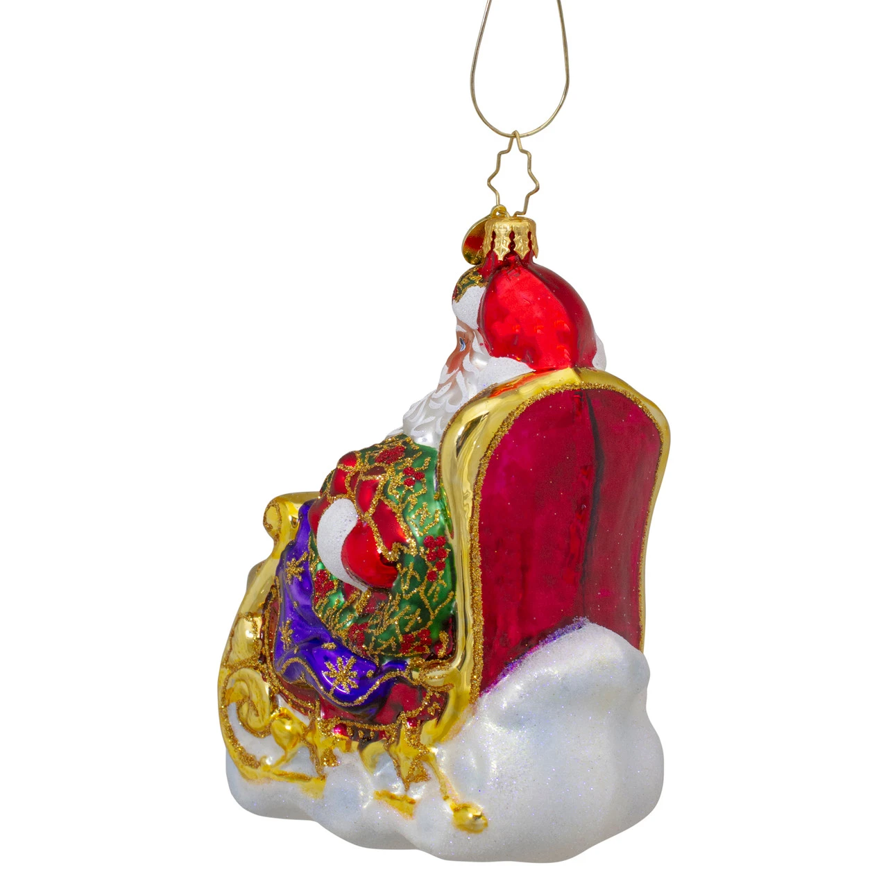 Christopher Radko Ringing While He's Singing Santa Glass Christmas Ornament 1020845 - Image 3