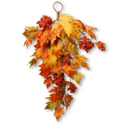 30" Artificial Assorted Maple Leaf Teardrop