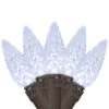 70-Count Pure White LED Faceted C6 Christmas String Lights, 23ft Brown Wire