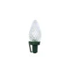 100 Commercial White LED Faceted C7 Christmas Lights - 41 Ft Green Wire