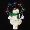 8.25" White And Green Let It Snow Snowman LED Night Light