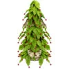 1.5' Slim Twas Night Red Holly Berry And Leaf Artificial Christmas Cone Tree - Unlit