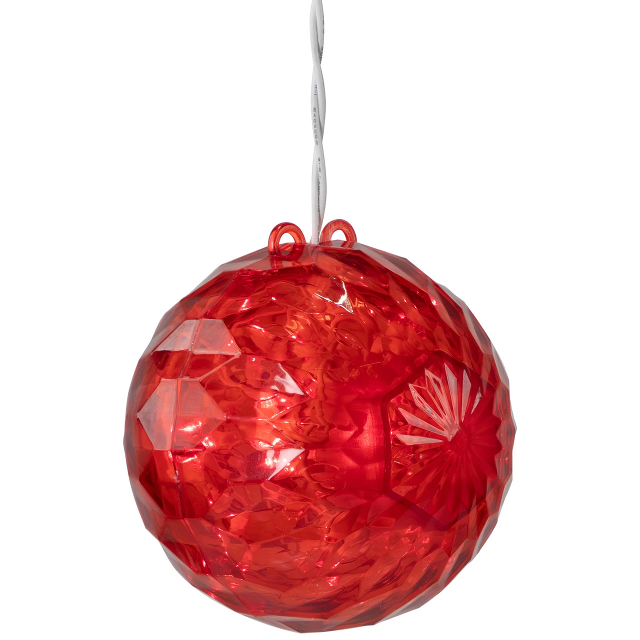 6" LED Lighted Red Crystal Sphere Outdoor Christmas Decoration - Image 4