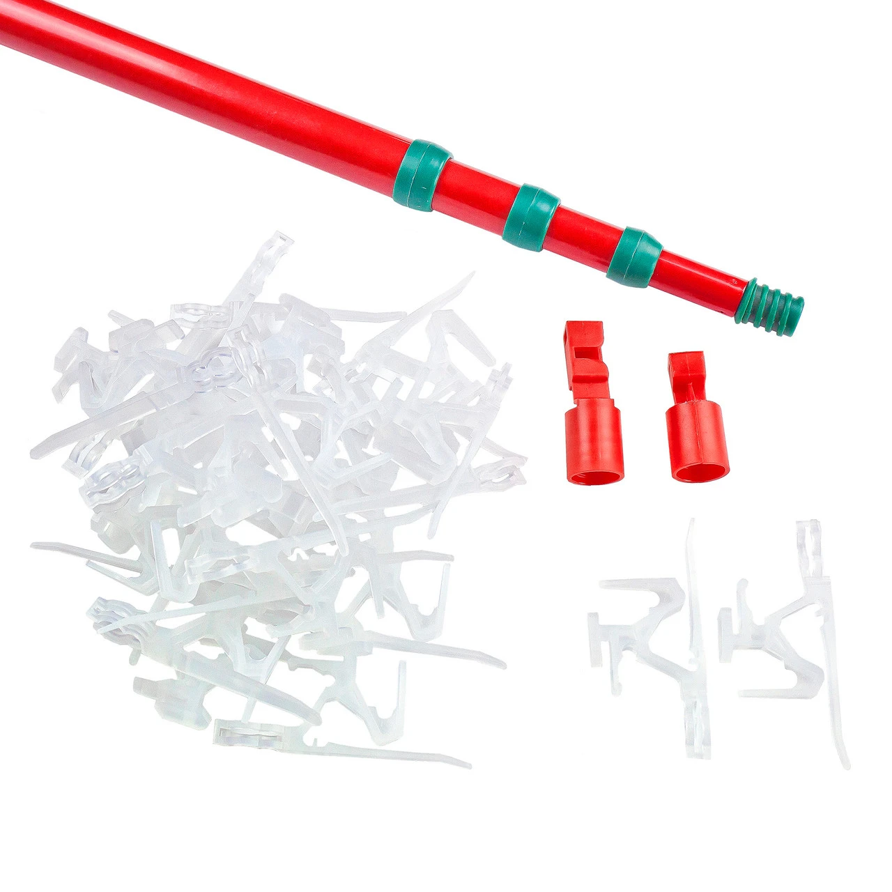 Set Of 25 Ladderless Red And Green Light Hanging Kit, 11ft