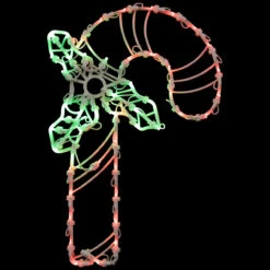 18" Red And Green LED Lighted Candy Cane Christmas Window Silhouette Decoration