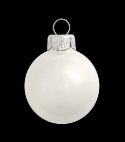 40ct White Shiny Finish Christmas Ball Ornaments 1.5" (40mm)