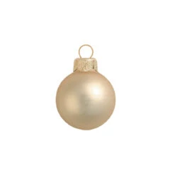 6ct Champagne Gold Matte Glass Christmas Ball Ornaments 4" (100mm)
