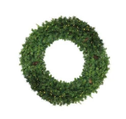 Pre-Lit Dakota Red Pine Artificial Christmas Wreath, 48-Inch, Clear Lights