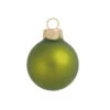 40ct Kiwi Green Glass Matte Christmas Ball Ornaments 1.25" (30mm)