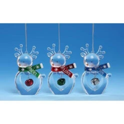 Club Pack Of 12 Clear Icy Crystal Decorative Christmas Deer Ornaments 3.5"