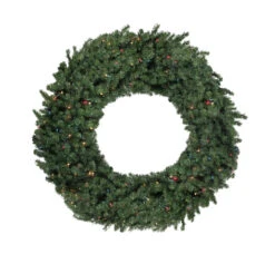 6' Pre-Lit Commercial Canadian Pine Artificial Christmas Wreath - Multi Lights