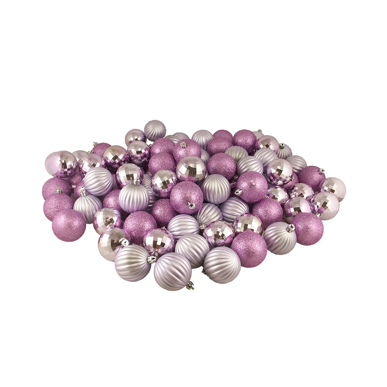 100ct Purple Shatterproof 3-Finish Christmas Ball Ornaments 2.5" (60mm) - Image 2