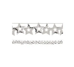 12 Confetti Metallic Silver Cutout Stars Hanging Christmas Party Garlands 108'