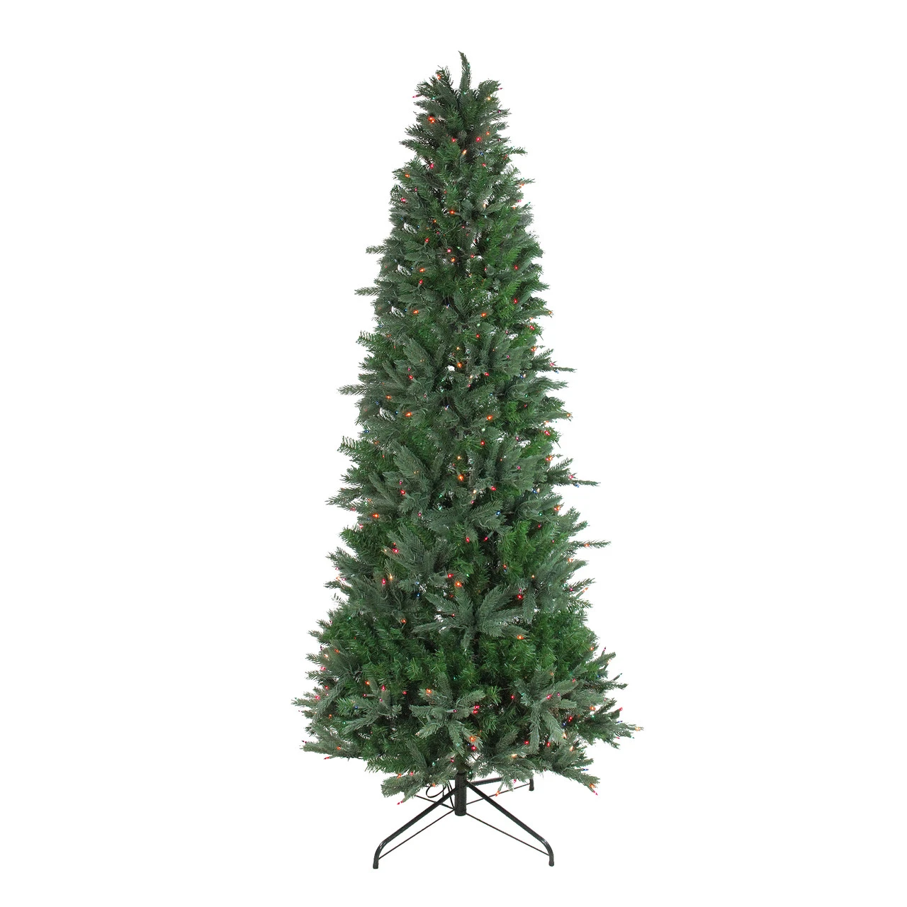 7.5' Pre-Lit Slim Vermont Fir Instant Shape Artificial Christmas Tree - Multi-Color Dura-Lit Lights