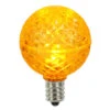 Club Pack Of 25 LED G40 Yellow Faceted Replacement Christmas Light Bulbs