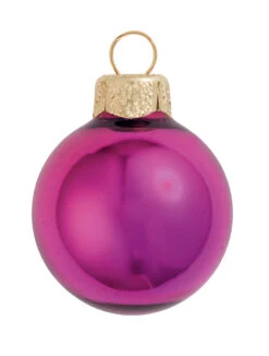 40ct Violet Glass Shiny Christmas Ball Ornaments 1.5" (35mm)