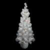 3.5' X 18'' Pre-Lit Potted Flocked White Tinsel Artificial Christmas Tree - Clear Lights