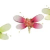 Set Of 3 Yellow And Green Crystalique Mirror Dragonfly Christmas Ornaments 4"