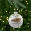 4ct Champagne Gold And Brown Bird 2-Finish Glass Christmas Ball Ornaments 4" (100mm)