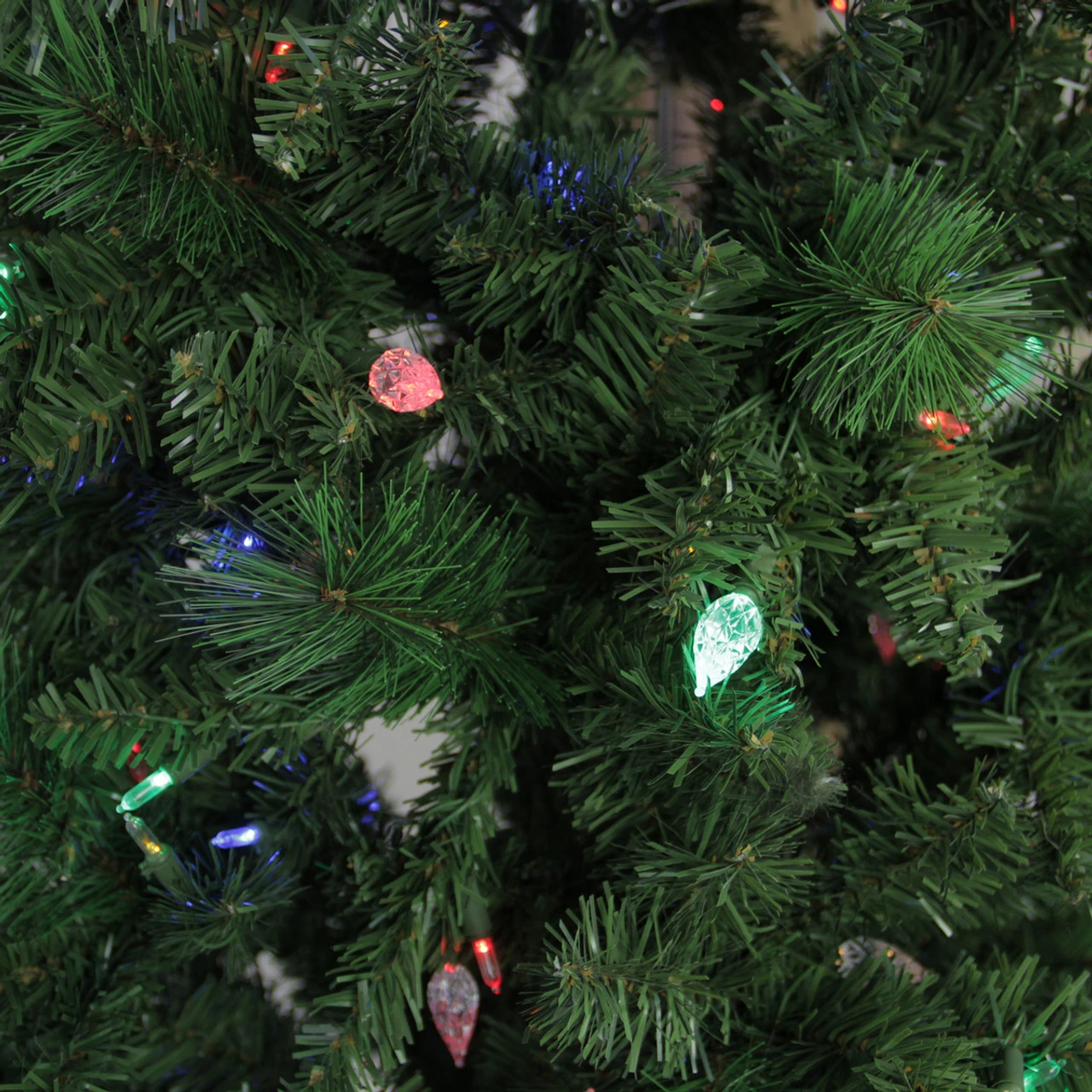 7' Pre-Lit Slim Mixed Long Needle Pine Artificial Christmas Tree - Multicolor LED Lights - Image 4